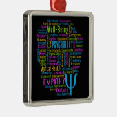 PSYCHOLOGY Word Cloud-versiering Metalen Ornament (Rechts)