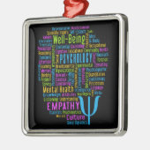PSYCHOLOGY Word Cloud-versiering Metalen Ornament (Links)