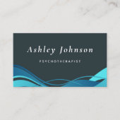 Psycholoog Abstract Blue Waves Visitekaartje (Voorkant)