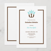 Psycholoog Afstudeeruitnodiging Blauw Kaart (Voorkant / Achterkant)