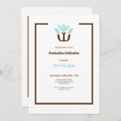 Psycholoog Afstuderen Invitation Blue Kaart (Voorkant / Achterkant)