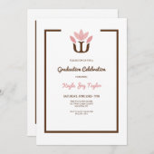 Psycholoog Afstuderen Uitnodiging Roze (Voorkant / Achterkant)