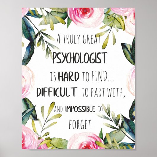 Psycholoog appreciatie Bedankt Farewell Gift Poster (Voorkant)