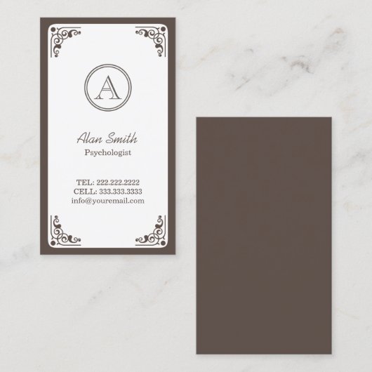 Psycholoog  Art Deco Visitekaartje (Voorkant / Achterkant)