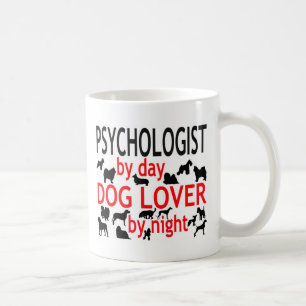 Psycholoog bij dag Hondenliefhebber bij nacht Koffiemok