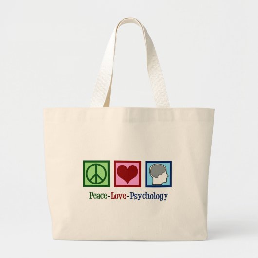 Psycholoog bij vredesliefdespsychologie grote tote bag (Voorkant)