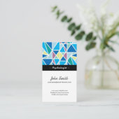 Psycholoog - Blauwe Abstracte meetkunde Visitekaartje (Staand voorkant)