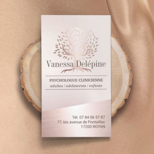 Psycholoog Blush Roos Gold Tree-benoeming Afsprakenkaartje