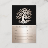 Psycholoog Boom Modern Black & Gold-afspraak Afsprakenkaartje (Achterkant)