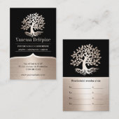 Psycholoog Boom Modern Black & Gold-afspraak Afsprakenkaartje (Voorkant / Achterkant)