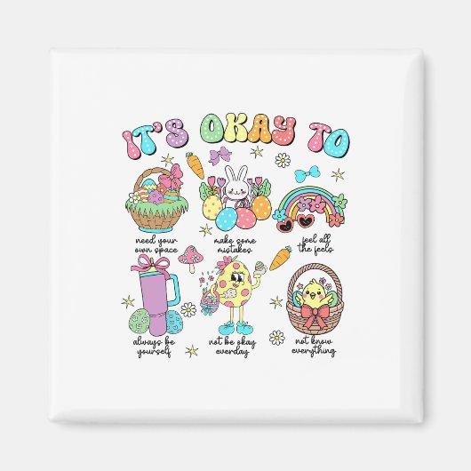 Psycholoog Bunny Easter Day  Magneet (Voorkant)