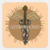 Psycholoog Caduceus Vierkante Sticker (Voorkant)