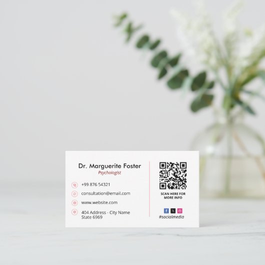 Psycholoog Clinic Business | Moderne afspraak Visitekaartje (Staand voorkant)