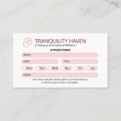 Psycholoog Clinic Business | Moderne afspraak Visitekaartje (Achterkant)