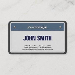 Psycholoog Cool Car License Bord Visitekaartje