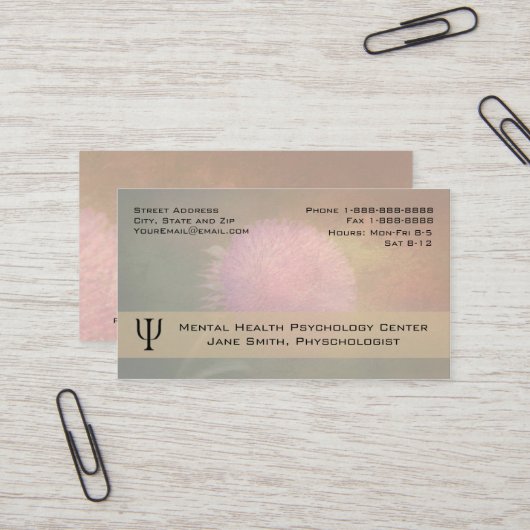 Psycholoog Counselor Business Visitekaartje (Voorkant / Achterkant in situ)