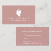 Psycholoog Counselor Dusty Roos Gold Appointment Afsprakenkaartje (Voorkant / Achterkant)