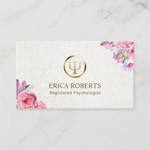 Psycholoog Counselor Elegant Floral Appointes Afsprakenkaartje