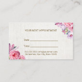 Psycholoog Counselor Elegant Floral Appointes Afsprakenkaartje (Achterkant)
