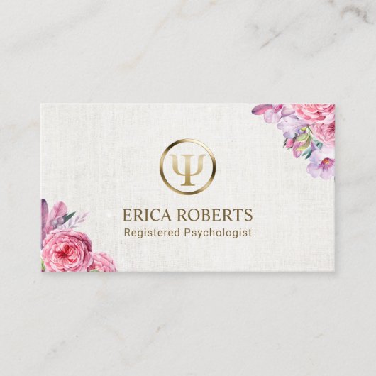 Psycholoog Counselor Elegant Floral Appointes Afsprakenkaartje (Voorkant)