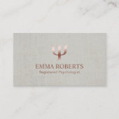 Psycholoog Counselor Elegant Linen Appointment Afsprakenkaartje (Voorkant)