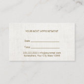Psycholoog Counselor Elegant Linen Appointment Afsprakenkaartje (Achterkant)