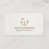 Psycholoog Counselor Elegant Linen Appointment Afsprakenkaartje (Voorkant)