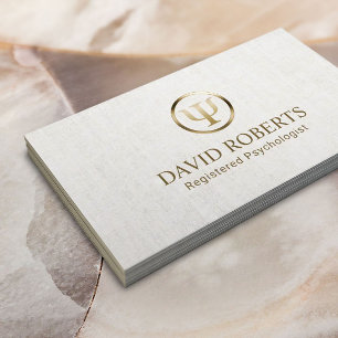 Psycholoog Counselor Elegant Linen Appointment Afsprakenkaartje