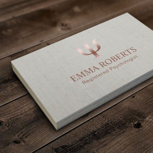 Psycholoog Counselor Elegant Linen Appointment Afsprakenkaartje