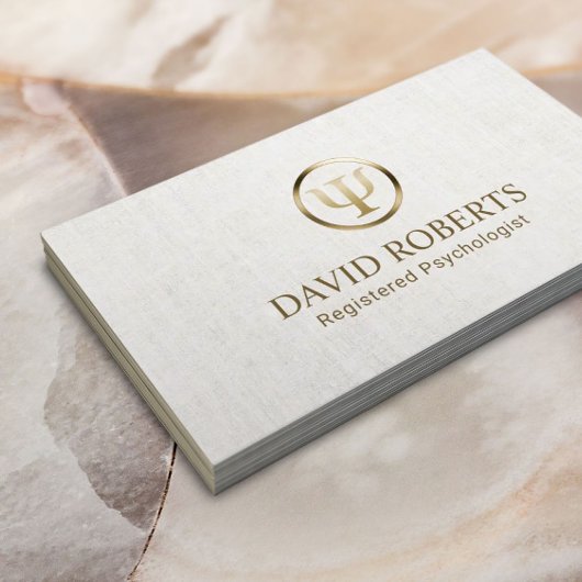 Psycholoog Counselor Elegant Linen Appointment Afsprakenkaartje