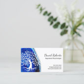 Psycholoog Counselor Modern Blue Agate Tree Afsprakenkaartje (Staand voorkant)