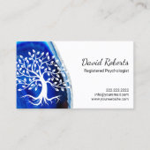Psycholoog Counselor Modern Blue Agate Tree Afsprakenkaartje (Voorkant)