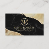 Psycholoog Counselor Modern Gold Marble Agate Afsprakenkaartje (Voorkant)