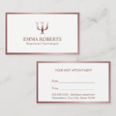 Psycholoog Counselor Roos Gold Lijst Appointment Afsprakenkaartje (Voorkant / Achterkant)