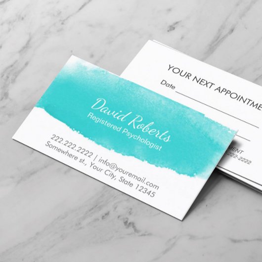 Psycholoog Counselor Waterverf Appointment Afsprakenkaartje