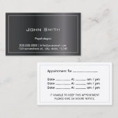 Psycholoog Dark Metal Lijst Appointment Afsprakenkaartje (Voorkant / Achterkant)