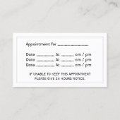 Psycholoog Dark Metal Lijst Appointment Afsprakenkaartje (Achterkant)