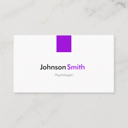 Psycholoog - Eenvoudig Paars Violet Visitekaartje (Voorkant)