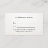 Psycholoog-eenvoudige professionele afspraak afsprakenkaartje (Achterkant)