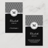 Psycholoog Elegant Black Lace Pattern Visitekaartje (Voorkant / Achterkant)