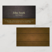 psycholoog elegant leder en hout visitekaartje (Voorkant / Achterkant)
