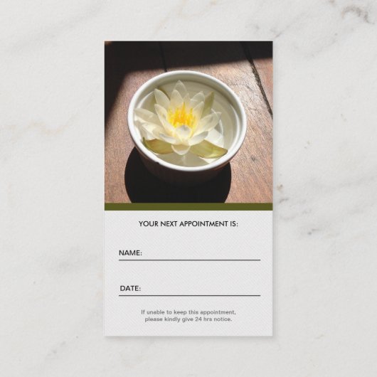 Psycholoog - Elegant natuurlijk thema Afsprakenkaartje (Achterkant)