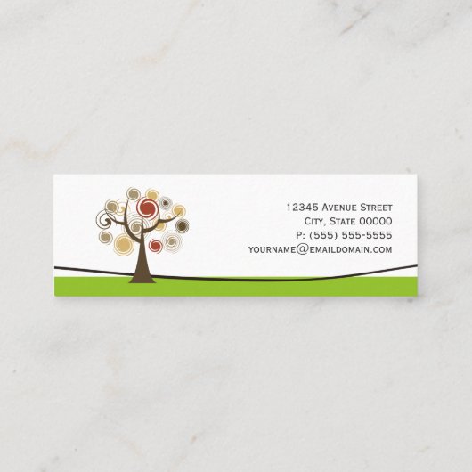 Psycholoog - Elegante boom van het leven Mini Visitekaartje (Achterkant)