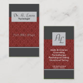 Psycholoog en medisch Visitekaartje - Monogram (Voorkant / Achterkant)