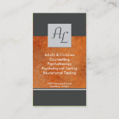 Psycholoog en medisch Visitekaartje - Monogram (Achterkant)