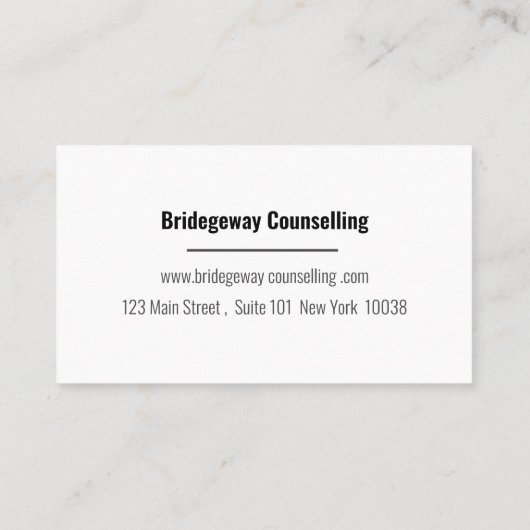 Psycholoog en raadsman visitekaartje (Achterkant)