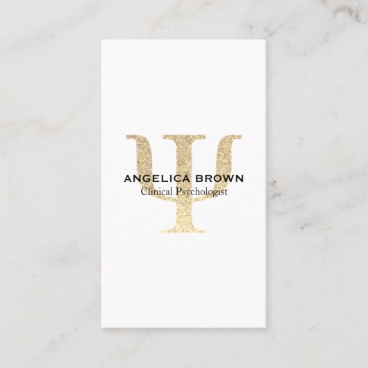 Psycholoog Faux Glitter Psi-symbool Visitekaartje (Voorkant)