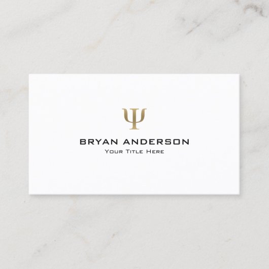 Psycholoog Faux Gold Psi-symbool Visitekaartje (Voorkant)