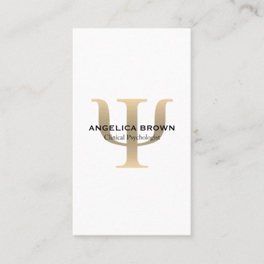Psycholoog Faux Gold Psi-symbool Visitekaartje (Voorkant)