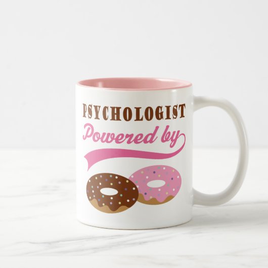Psycholoog Gift (Donuts) Tweekleurige Koffiemok (Rechts)